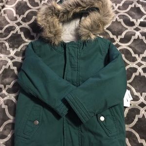 NWT Fur lined hooded puffer jacket